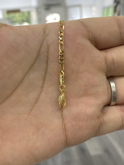 Figaro Bracelet Gold Filled 5.75" For Gifts Birthday Elegant Fashion