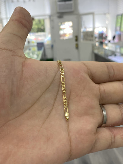 Figaro Bracelet Gold Filled 5.75" For Gifts Birthday Elegant Fashion