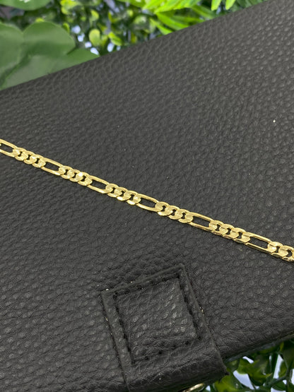 Figaro Bracelet Gold Filled 5.75" For Gifts Birthday Elegant Fashion