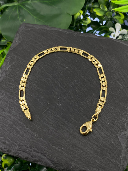 Thick Figaro Bracelet Gold Filled for Everyday Use Gifts 5.75" 5.6mm