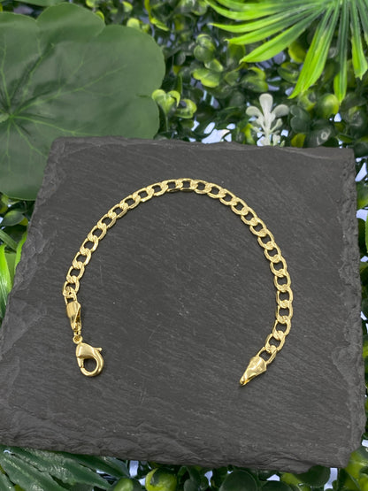 Cuban Curb Bracelet for Everyday Wear Gold Filled 5.75" Unisex Elgant