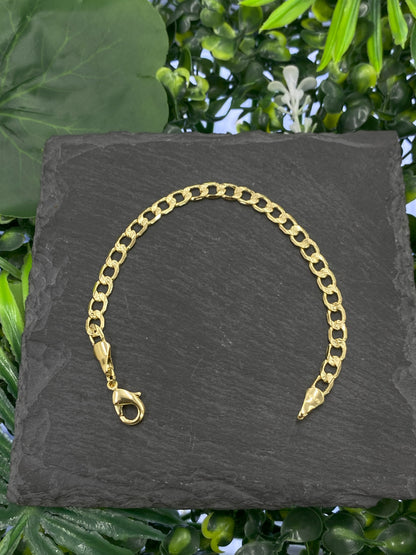 Cuban Curb Bracelet for Everyday Wear Gold Filled 5.75" Unisex Elgant