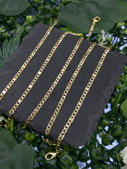 Curb Valentino Bracelet for Everyday Wear Use Gold Filled 5.75" INCH 2.8mm Gifts