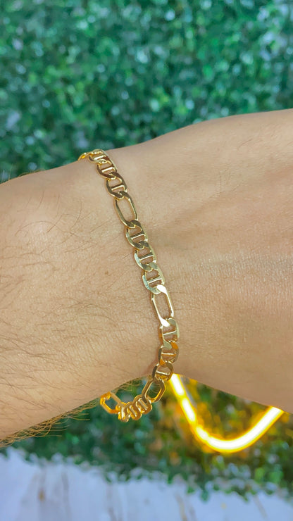 Mens Mariner Figaro Link Chain Bracelet 7.5" Fashion Stylish Jewelry Gifts for Him