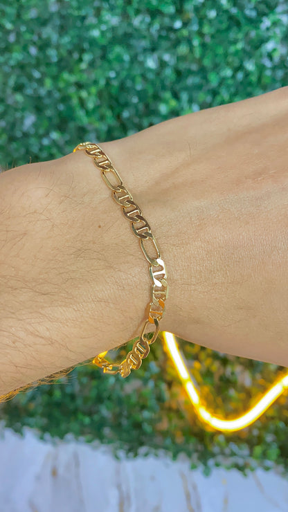 Mens Mariner Figaro Link Chain Bracelet 7.5" Fashion Stylish Jewelry Gifts for Him