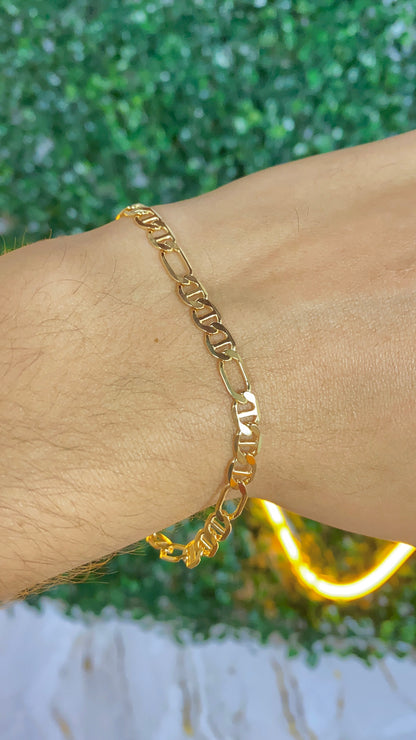 Mens Mariner Figaro Link Chain Bracelet 7.5" Fashion Stylish Jewelry Gifts for Him