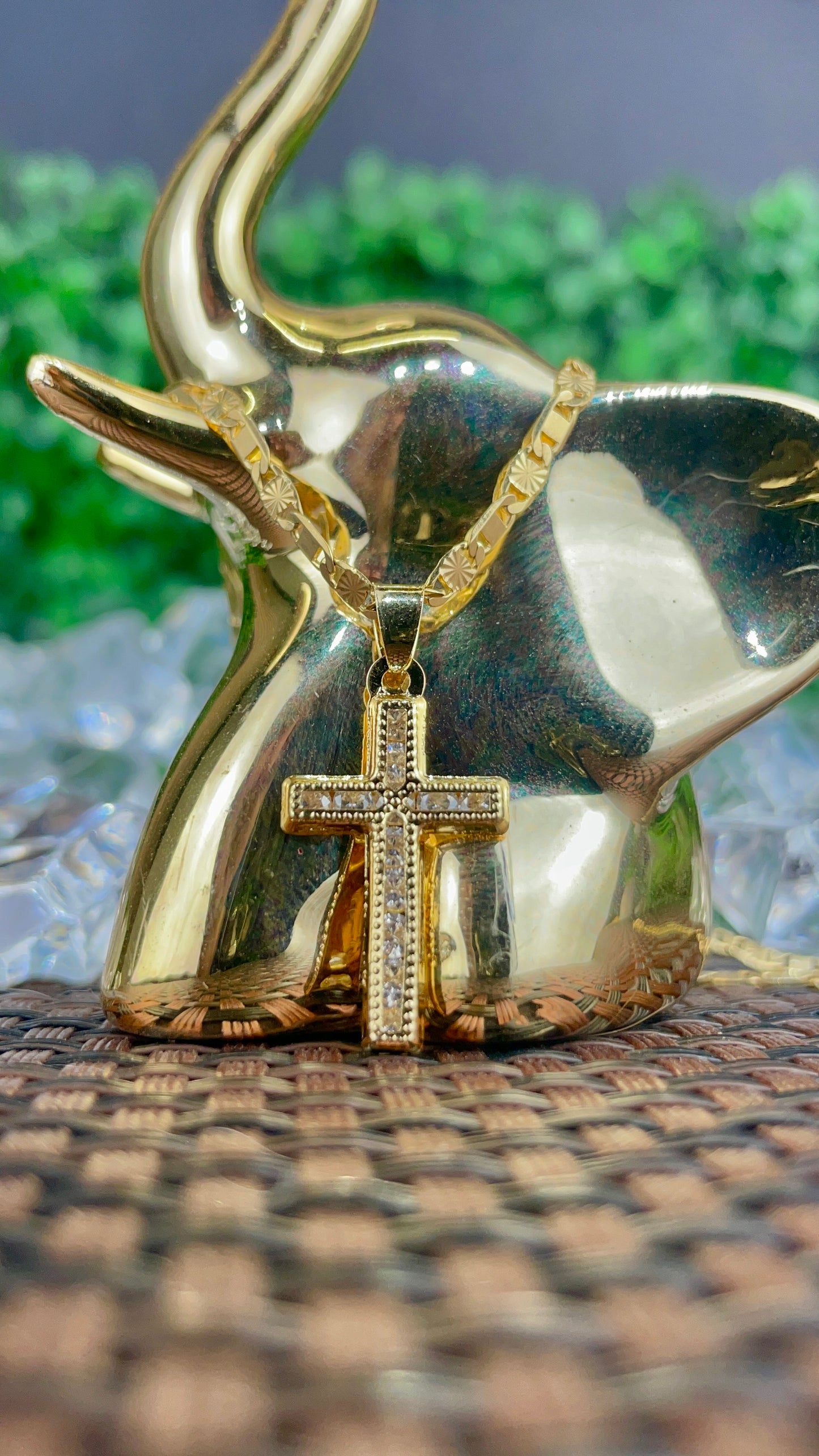 14K Gold Filled CZ Crucifix Cross Necklace Charm Pendant for Womens Religious Gifts