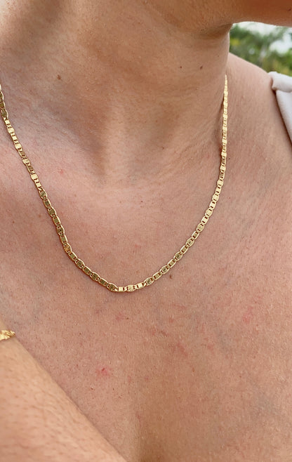 14K Gold Filled Valentino Link Necklace 20" Bracelet 7.5" Womens Mens