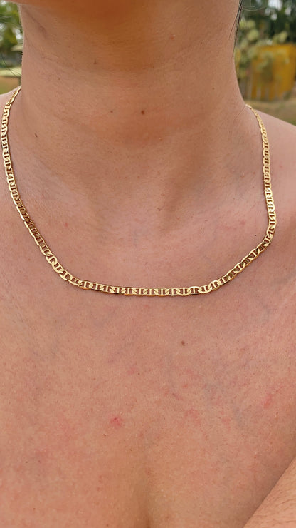 14K Gold Filled Necklace 20" Bracelet 7.5" Mariner Link Womens Mens