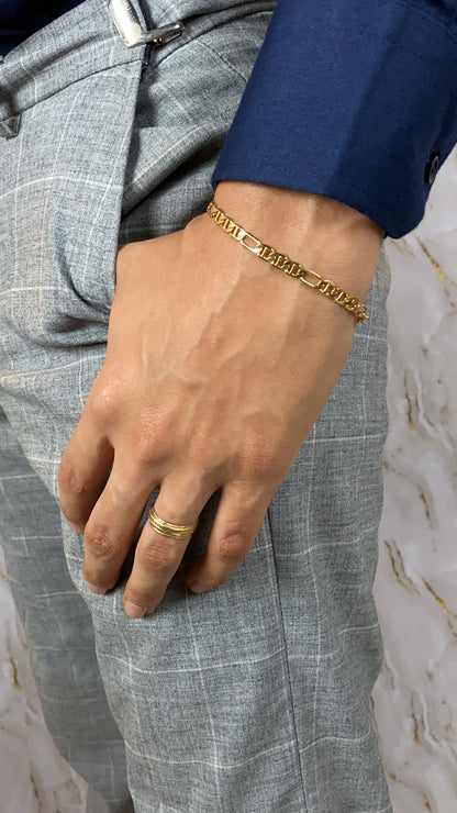 Mens Mariner Figaro Link Chain Bracelet 7.5" Fashion Stylish Jewelry Gifts for Him