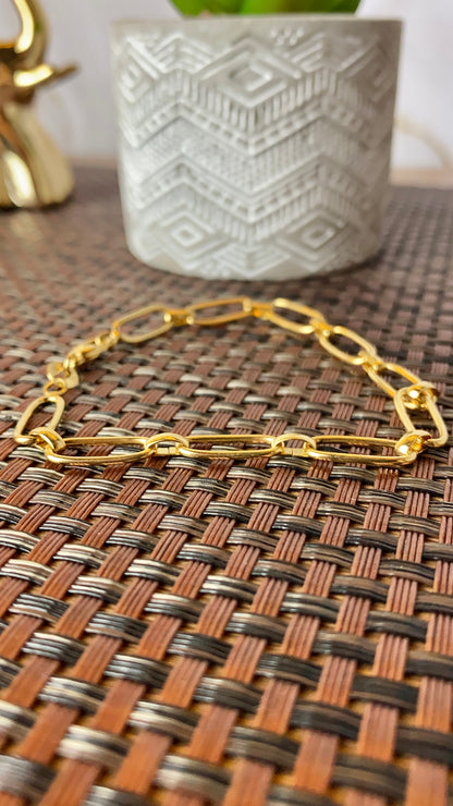 14K Gold Filled Womens Paper Clip Bracelet for Everyday Use Gifts Anniversary Fashion Elegant