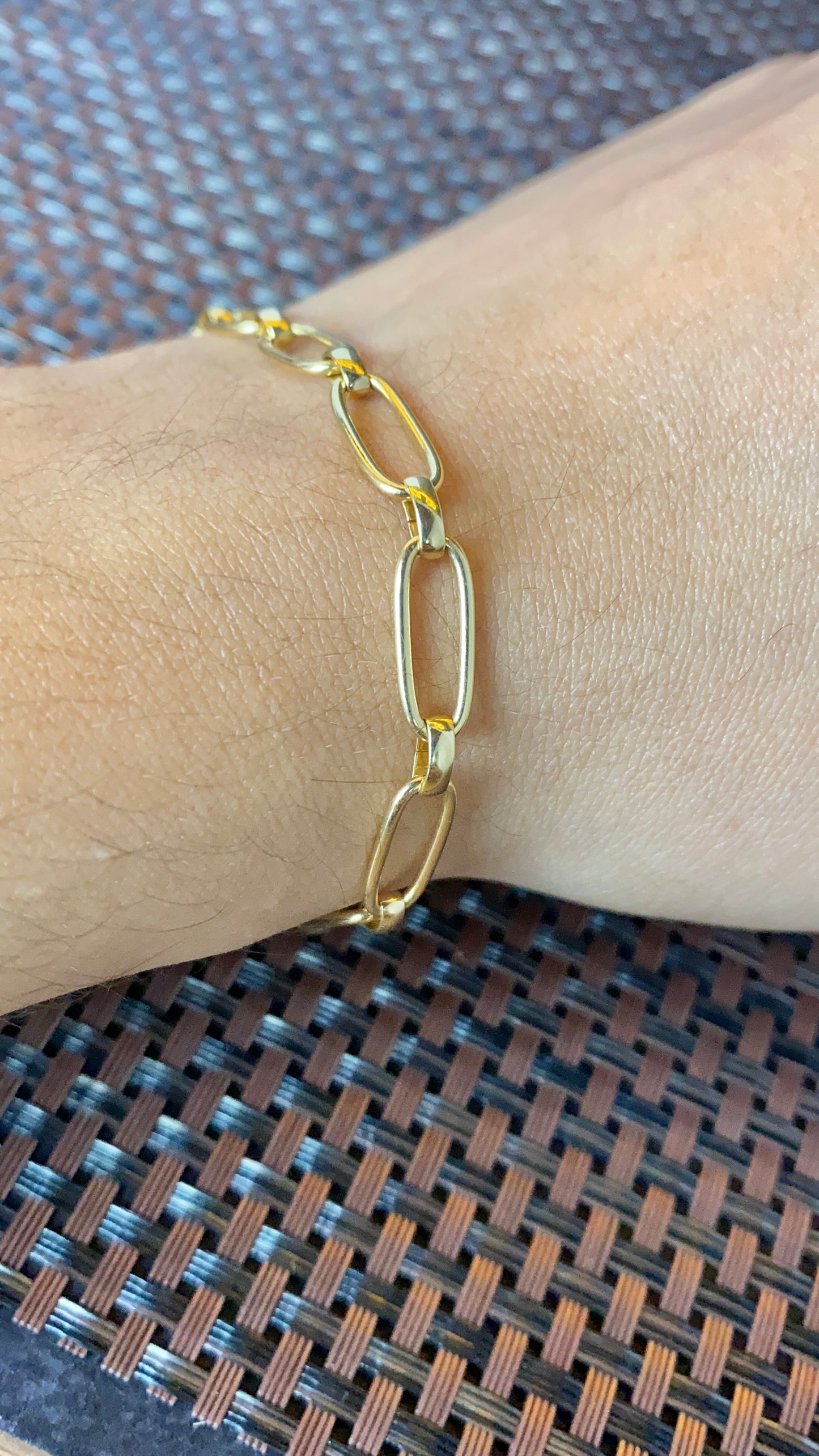 14K Gold Filled Womens Paper Clip Bracelet for Everyday Use Gifts Anniversary Fashion Elegant