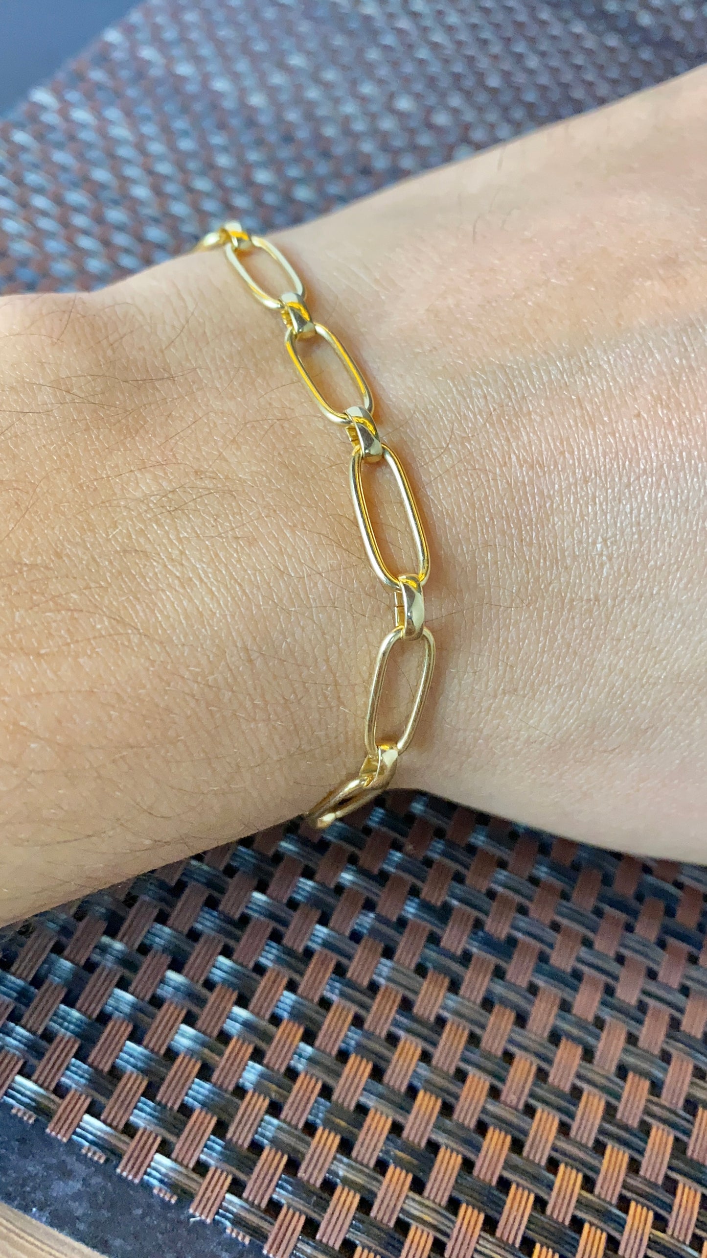 14K Gold Filled Womens Paper Clip Bracelet for Everyday Use Gifts Anniversary Fashion Elegant