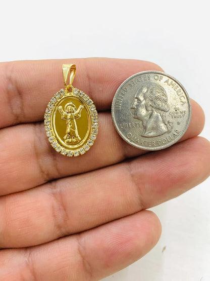 GF Divino Nino Pendant 14K  for Womens Mens Kids 21x16mm  Dije del Divino Nino en Oro - Prime Jewelry 269