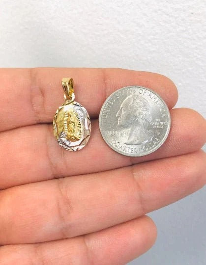 Virgen de Guadalupe Chain GF Pendant Necklace 14K For Adults Gifts Religious