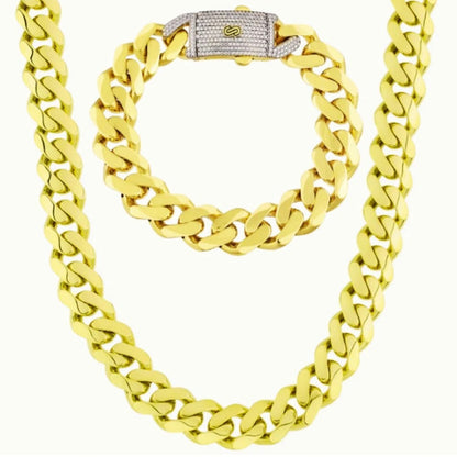 Bracelet Necklace Monaco Curb Chain Brass Jewelry Gigts Stelish Fashion Luxurious For Adults