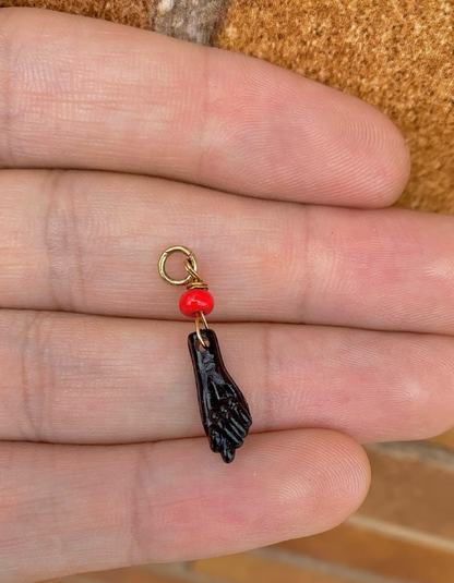 Black Red Beads Azabache Fist Pendant Charm Gifts Girls and Boys