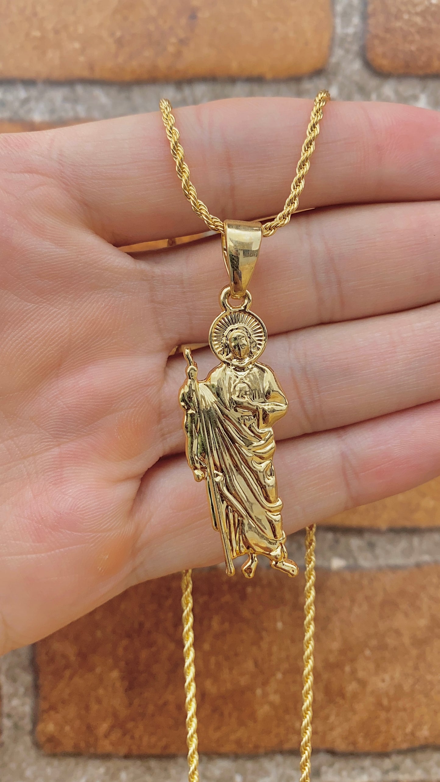 San Judas Necklace 17.5" Pendant Gifts Womens