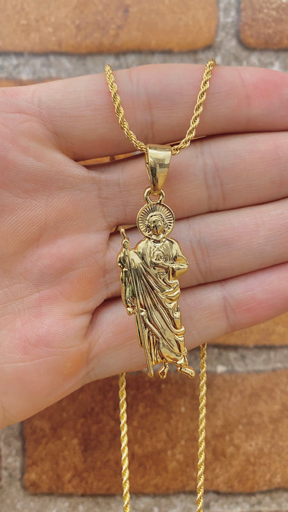 San Judas Necklace 17.5" Pendant Gifts Womens