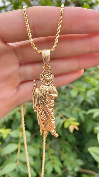 San Judas Necklace 17.5" Pendant Gifts Womens