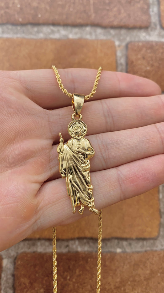 San Judas Necklace 17.5" Pendant Gifts Womens