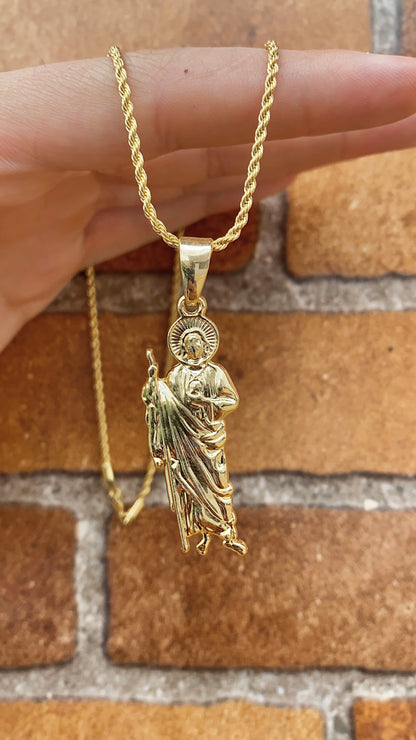 San Judas Necklace 17.5" Pendant Gifts Womens