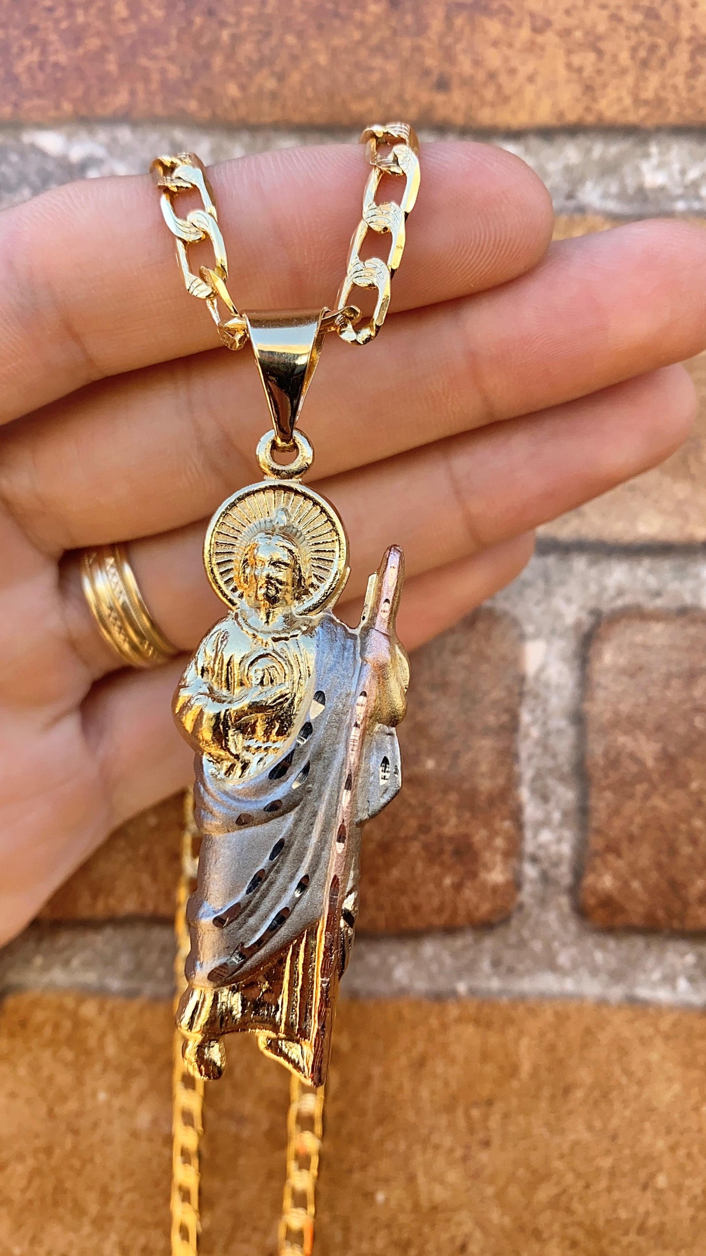 San Judas Necklace 24" Pendant Jewelry For Mens