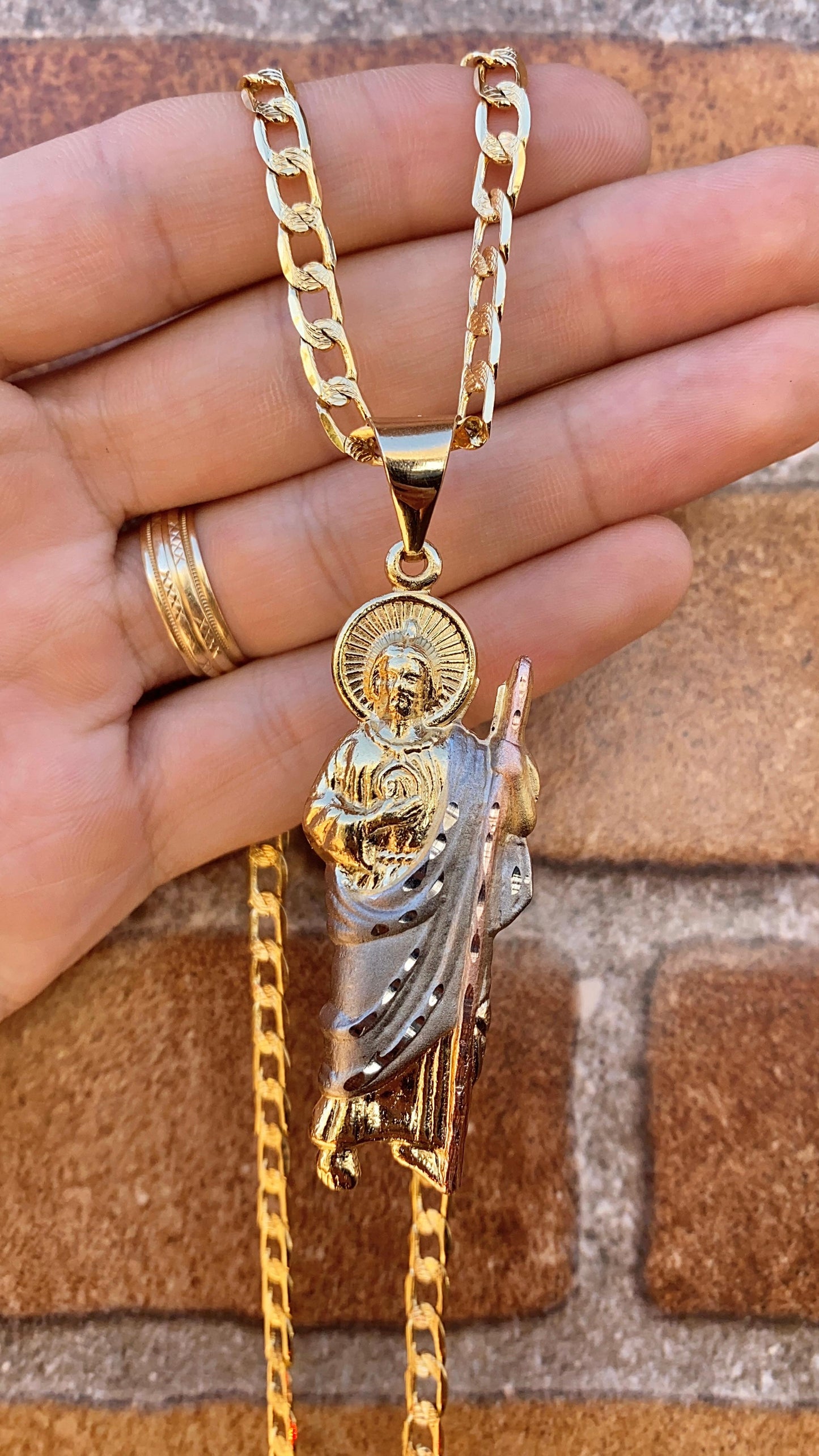 San Judas Necklace 24" Pendant Jewelry For Mens