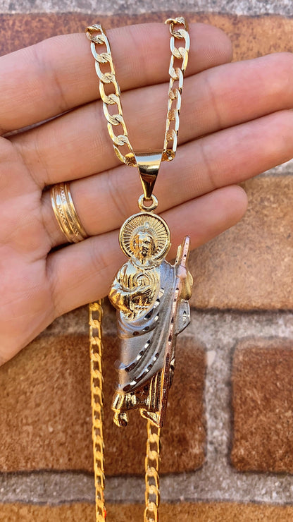 San Judas Necklace 24" Pendant Jewelry For Mens