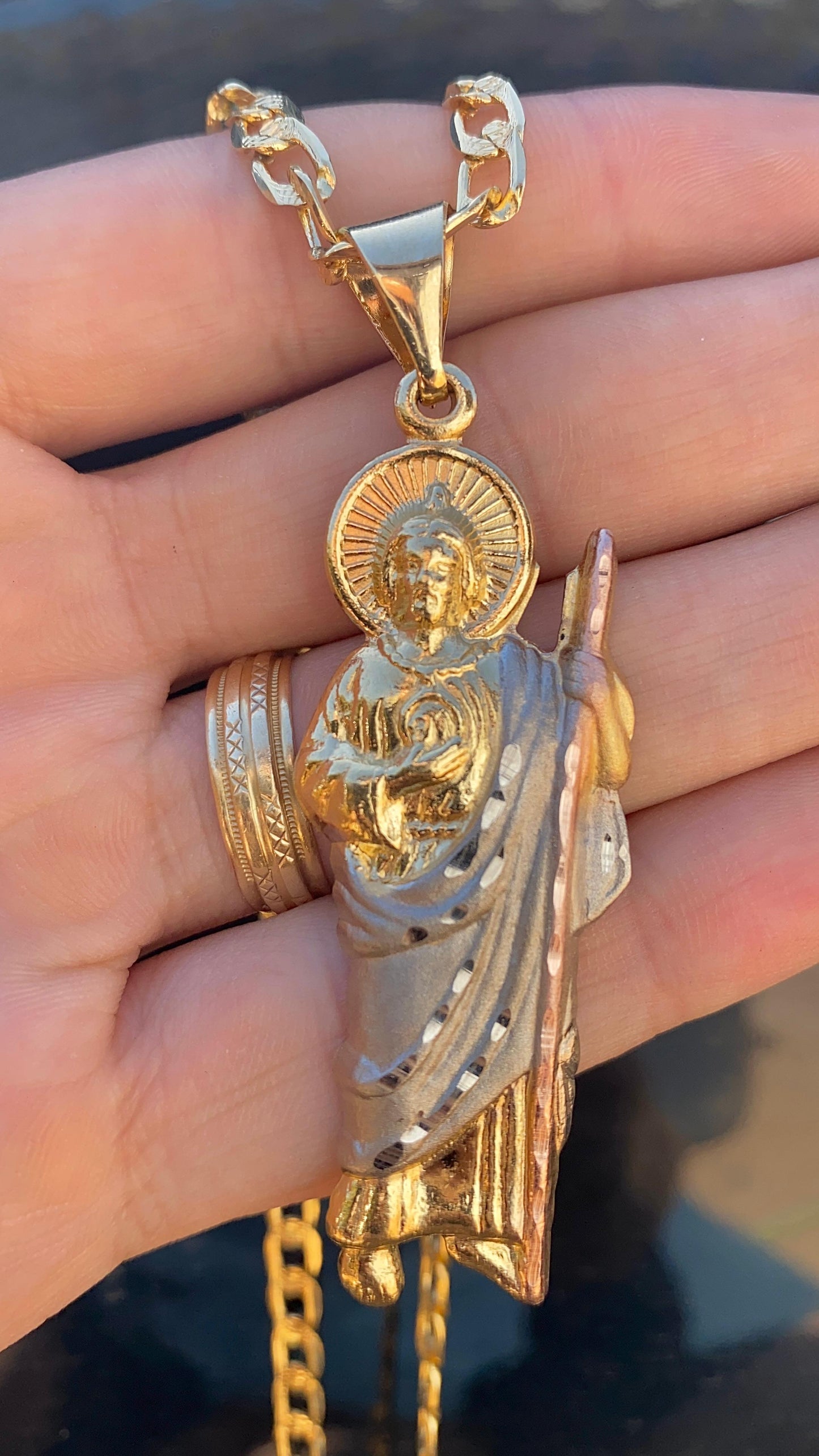 San Judas Necklace 24" Pendant Jewelry For Mens