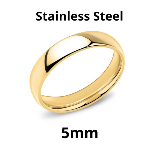 Stainless Steel Wedding Band Mens Womens Ring 5mm Anillos de Matrimonio Bodas
