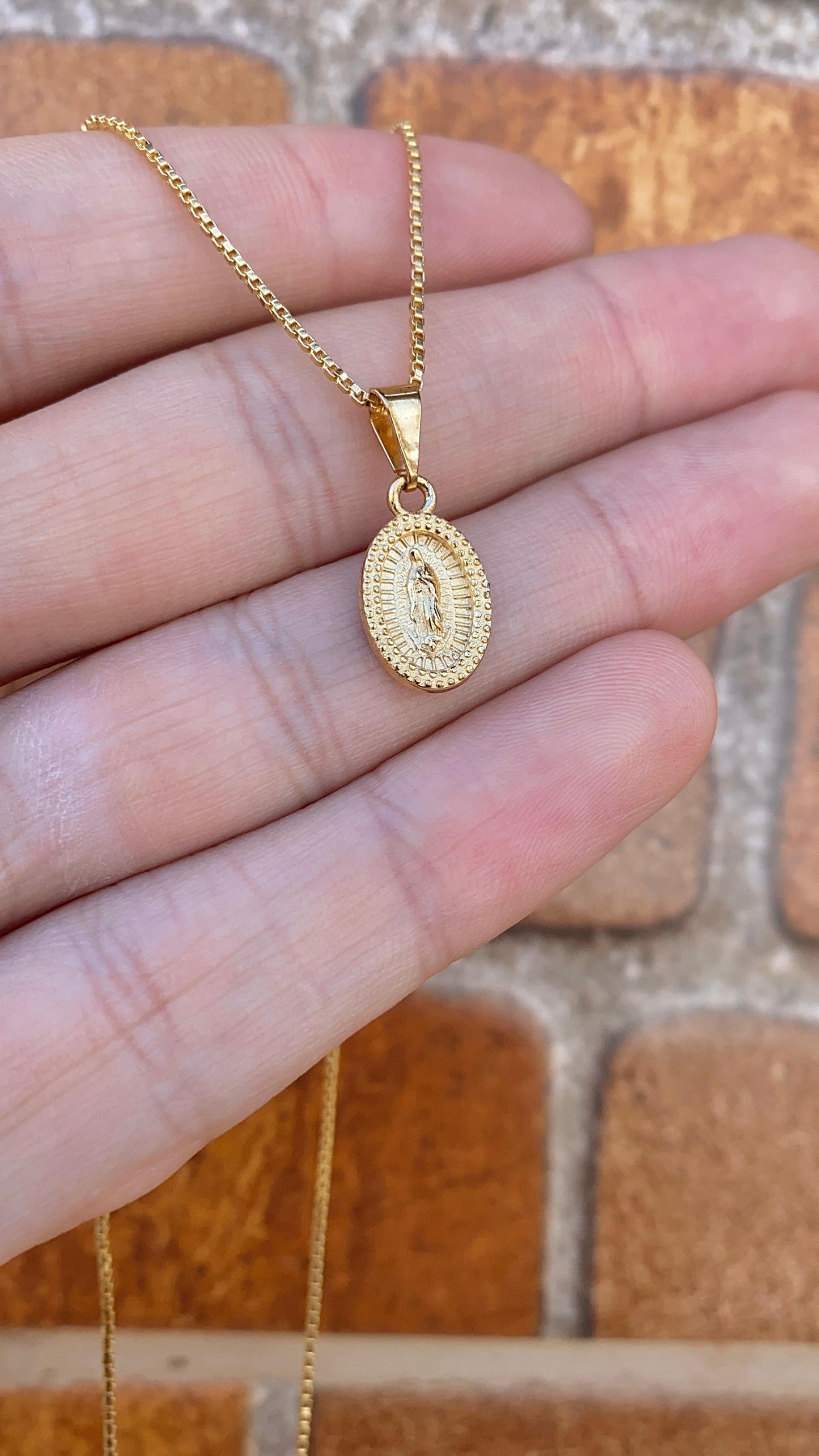 Virgen de Guadalupe Necklace Gifts Everyday For Womens Youth Toddler