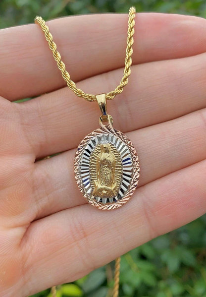 Virgen de Guadalupe Necklace 17" Jewelry Religious For Girls Womens