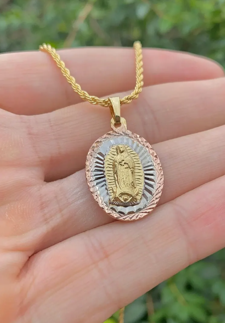 Virgen de Guadalupe Necklace 17" Jewelry Religious For Girls Womens