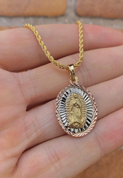 Virgen de Guadalupe Necklace 17" Jewelry Religious For Girls Womens