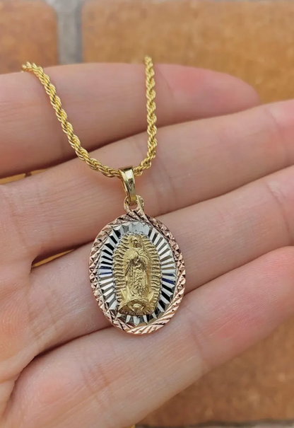 Virgen de Guadalupe Necklace 17" Jewelry Religious For Girls Womens