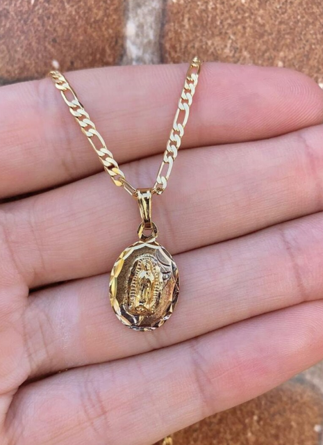 Viirgen de Guadalupe Necklace 20" Gifts For Womens