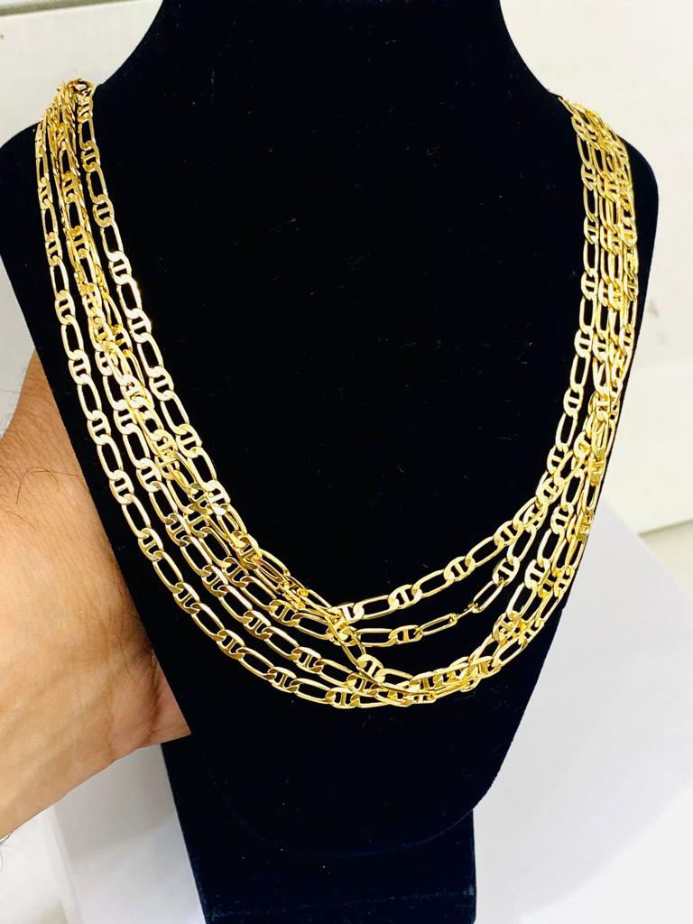 Mariner Figaro Chain Necklace for Womens Mens 24" 3.5mm in 14K Gold Filled Gifts Anchor Fashion