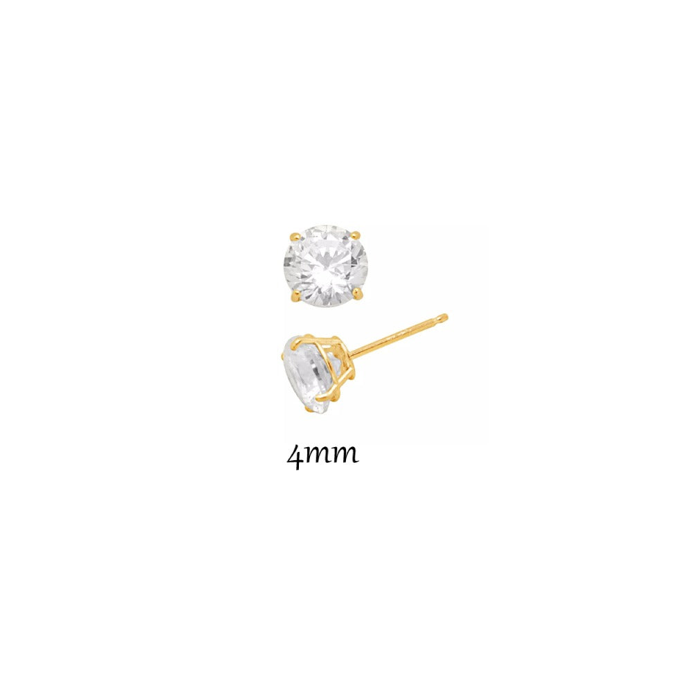 Earlobe Piercing Cartilage Stud Womens Girls 4mm 5mm 10k Yellow Gold Perfect Gifts Fashion