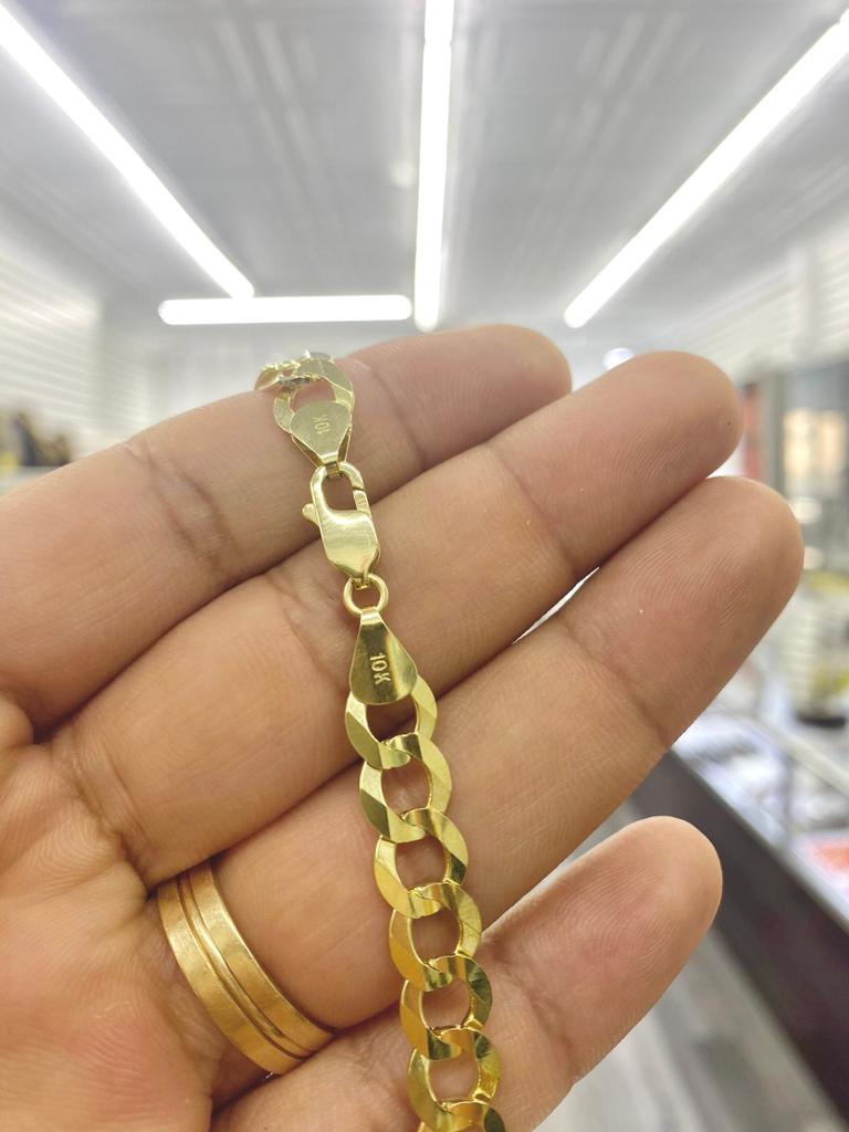 Cadena Cubana para Hombre en Oro Amarillo 10K 22" 8mm 30.5g