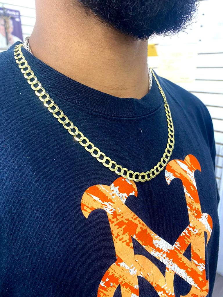 Cadena Cubana para Hombre en Oro Amarillo 10K 22" 8mm 30.5g