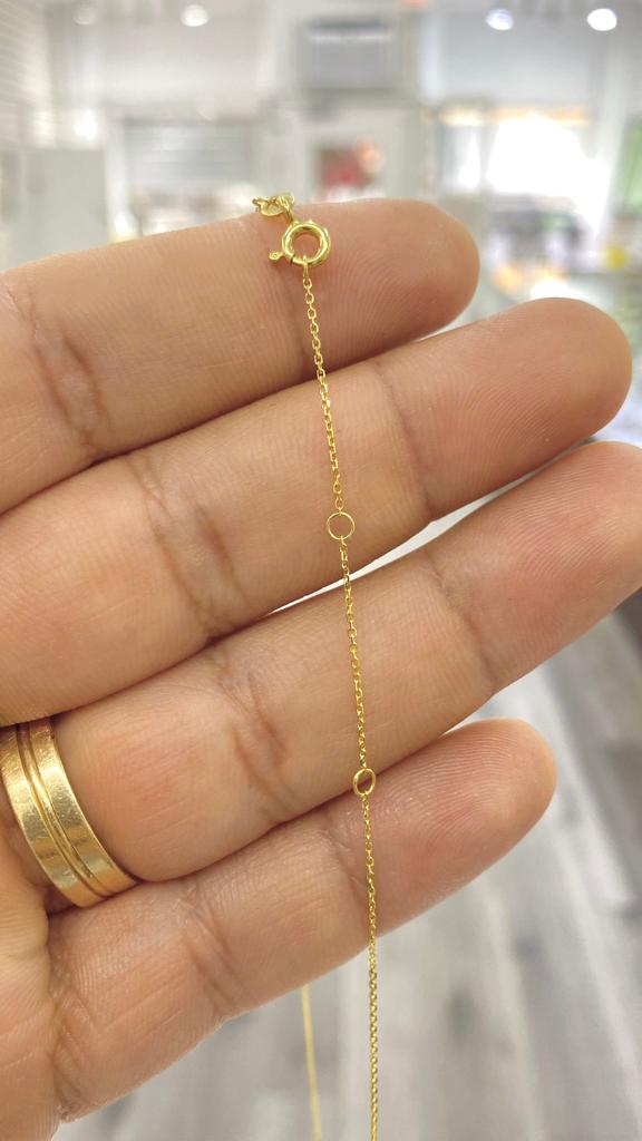 Baby kids Boys Girls Cable Link Chain Necklace 14K Yellow Gold Gifts Dainty Adjustable Chain