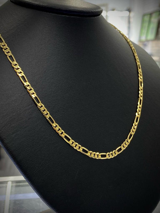 14K Gold Filled Figaro Link Chain Necklace 4mm For Mens Womens Thick Jewelry Design Gifts