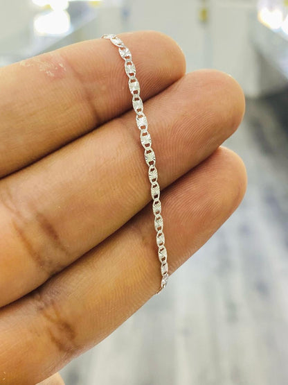 925 Sterling Silver Baby Bracelet, Newborn Baby Childrens Boys Girls Bracelet Valentino Link Kids Jewelry / Pulsera en Plata Pura Para Niños Niñas y Mujer  Valentino Link