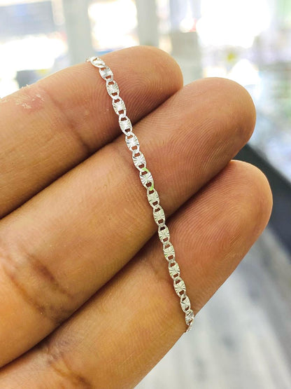 925 Sterling Silver Baby Bracelet, Newborn Baby Childrens Boys Girls Bracelet Valentino Link Kids Jewelry / Pulsera en Plata Pura Para Niños Niñas y Mujer  Valentino Link