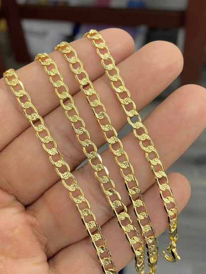 Mens Womens Curb Chain Diamond Cut Design 14K Gold Filled Gifts 20" 24" Fashion Style