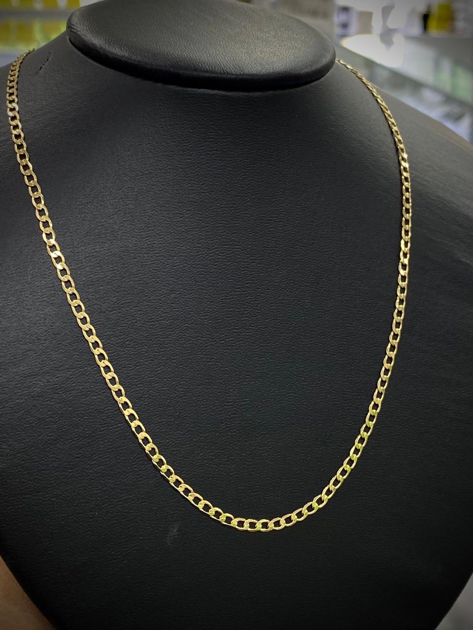 Miami Curb Necklace For Womens Mens Chains 14K Gold Filled Fashion Cadena 24" Stylish