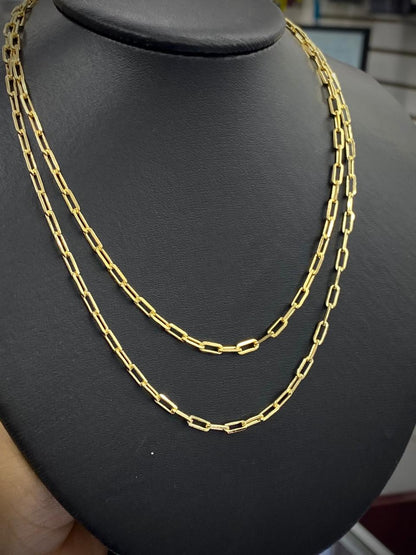 14K Gold Filled Paper Clip Chain Necklace for Women Girls 3.5mm Chocker Stylish