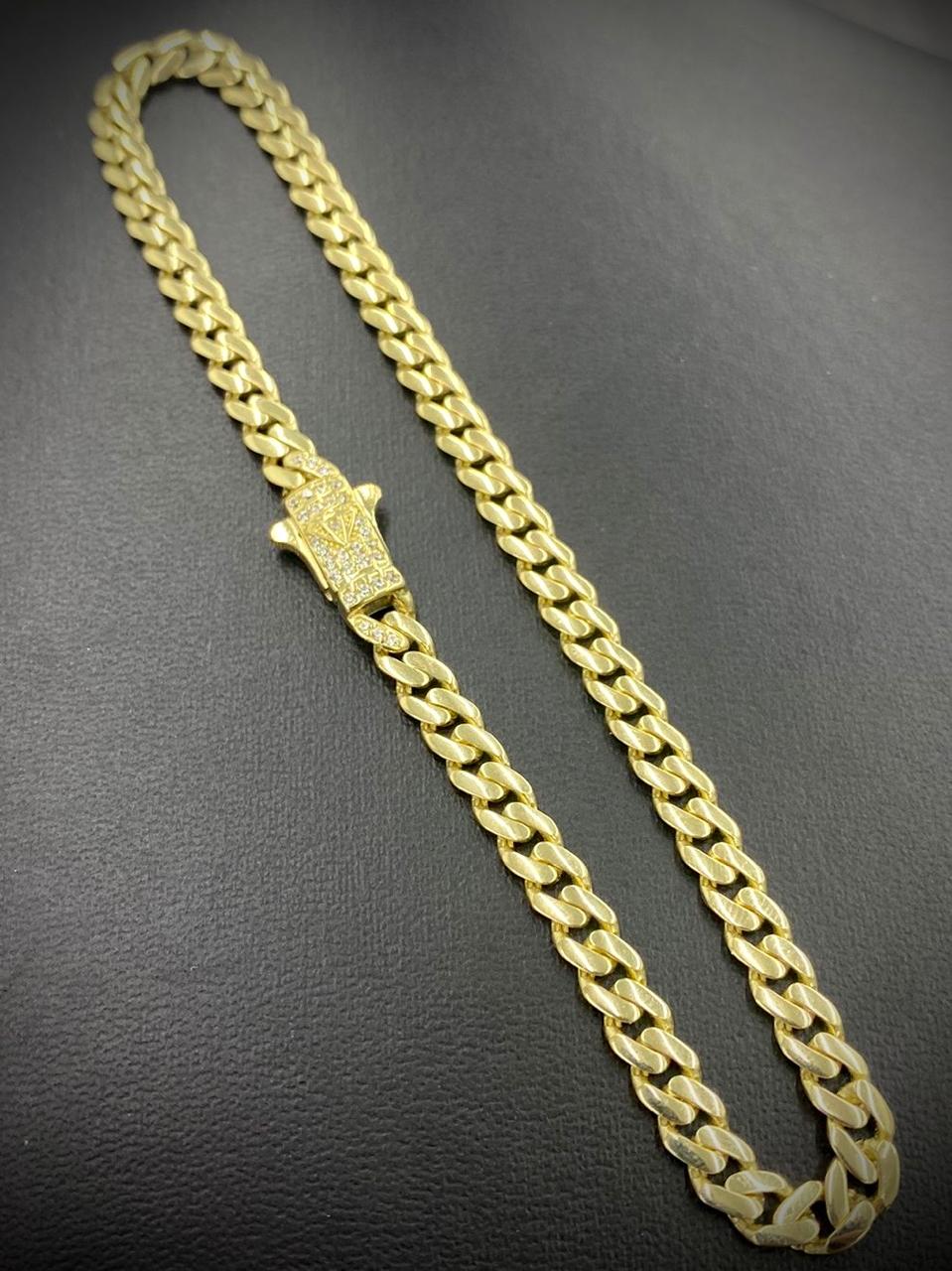 14K Yellow Gold Monaco Anklet Bracelet Womens Box Clasp 10" 5mm CZ Foot Bracelet