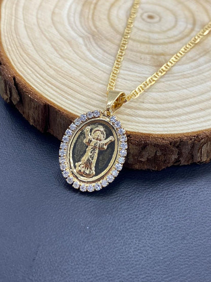 14K Gold Filled Baby Jesus Necklace For Kids Ladies Girls 18"/ Divino Nino Pendant 21x16mm/ Everyday Dainty Pendant/ Cadena del Divino Nino